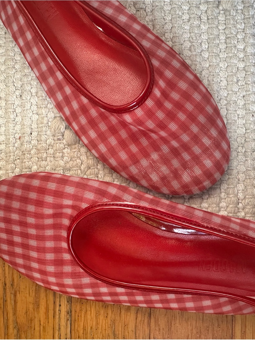 Red Gingham Ballet Flats - Women